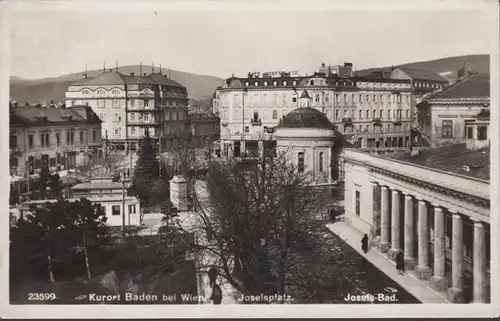 AK Baden bei Wien Josefsplatz und Bad, ungelaufen