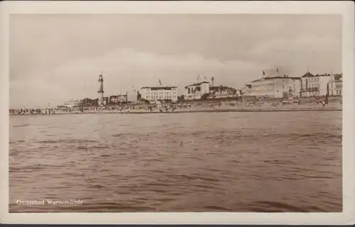 AK Warnemünde Strandansicht, ungelaufen