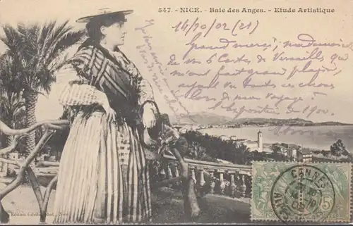 CPA Nice Baie des Anges, circulé 1902