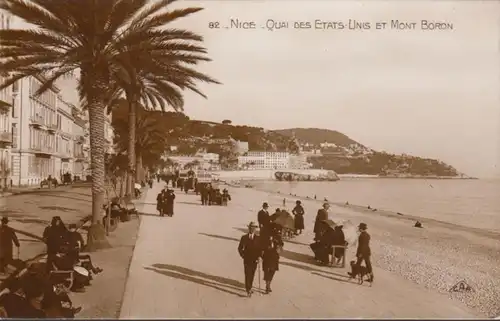 CPA Nice Quai des Budgets Unis et Mont Boron, non circulaire