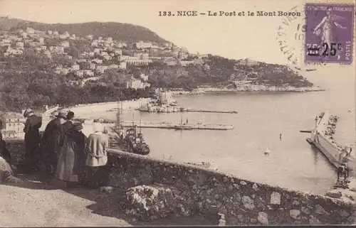 CPA Nice Le Port et le Mont Boron, circulé 1927