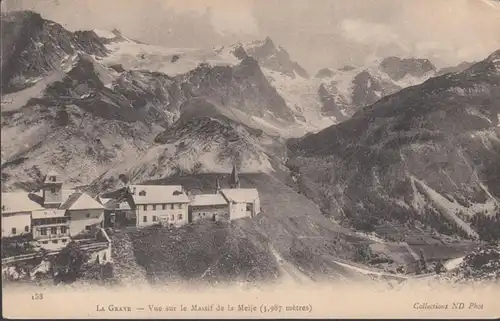 CPA La Grave Vue sur Massif de la Meije, circulé