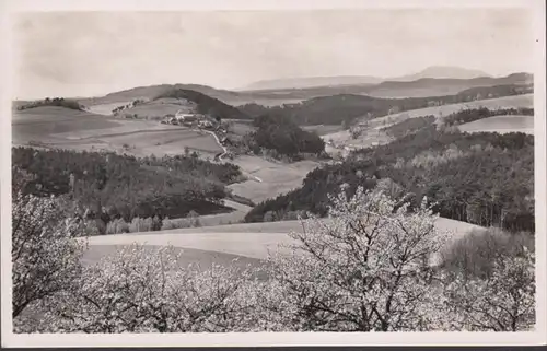 Vue AK de Kortchen dans la montagne du Daubaer Sudettenland, incurvée