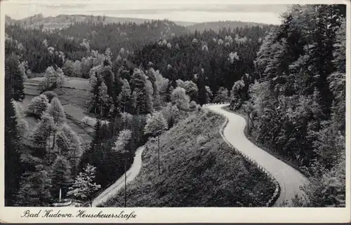 AK Bad Kudowa Heuscheuerstraße, gelaufen 1937