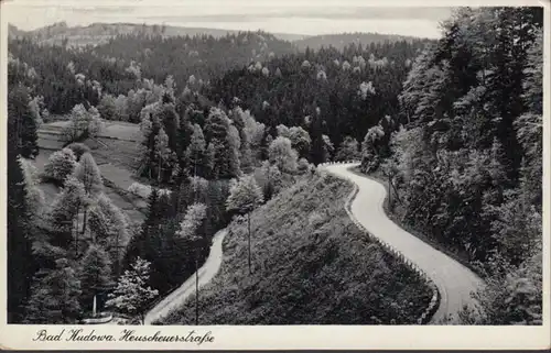 AK Bad Kudowa Heuskelestrasse, couru en 1937