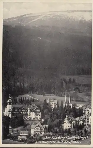 AK Bad Flinsberg Am Kurplatz mit Heufuder, gelaufen 1935