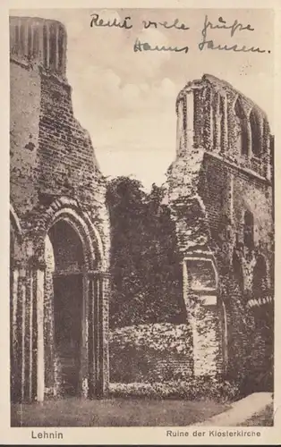 AK Lehnin Ruine de l'église du couvent, couru en 1931