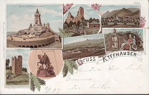 AK Gruss de la maison de kyff multi-image Litho, couru 1897