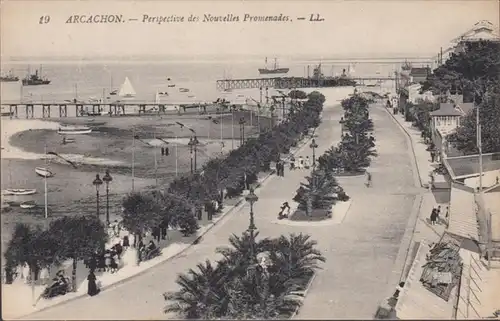 CPA Arcachon Perspective des Nouvelles Promenades, non circulaire