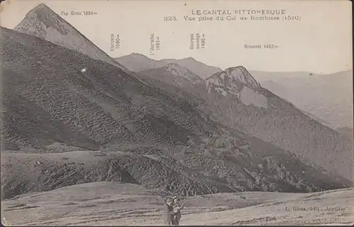 CPA Cantal Vue prise du Col de Rombire, non circulé