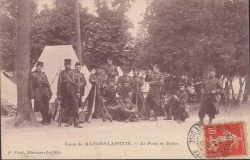 CPA Camp de Maisons-Laffitte Le Poste de Police, circulé