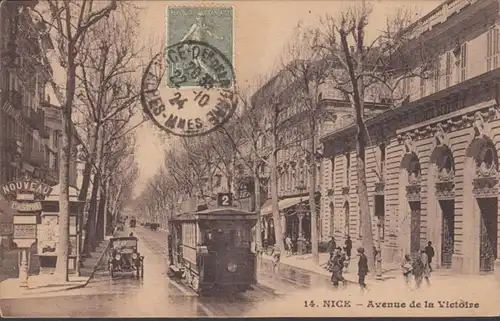 CPA Nice Avenue de la Victoire, circulé 1924