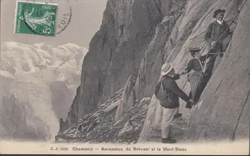 CPA Chamonix Ascension du Brévent et le Mont-Blanc, circulé 1909
