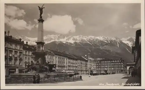 AK Innsbruck Bahnhofsplatz, ungelaufen