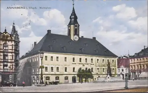 AK Annaberg Marktplatz, gelaufen 1934