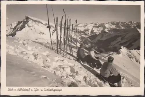 AK Blick vom Hählekopf am Ifen und Trettachgruppe, gelaufen 1939