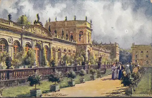AK Kassel Orangerie Château de Tuck, carte d'artistes inachevé