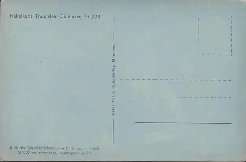 AK Reliefkarte Traunstein Chiemsee, ungelaufen