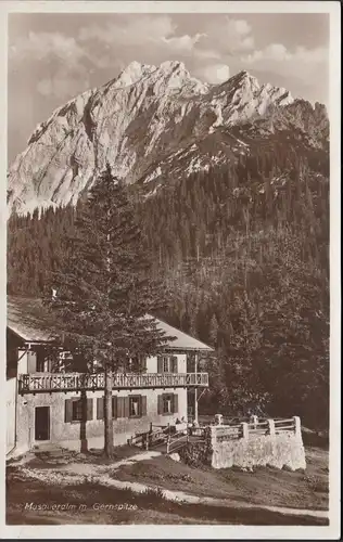 AK Musauer Alm mit Gernspitze, gelaufen 1938