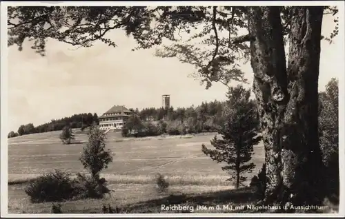 AK Raichberg mit Nägelehaus und Aussichtsturm, gelaufen 1938