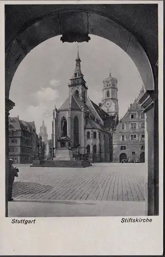 AK Stuttgart Stiftskirche, couru en 1944