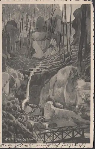 AK Wittlinger Schlucht bei Urach, gelaufen 1913