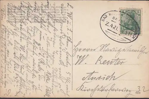 AK Die Edertalsperre Bahnpost, gelaufen 1914