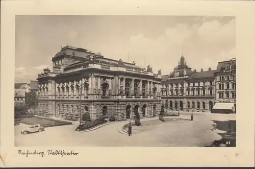 AK Reichenberg Hauptstadt des Sudetengaues Stadttheater und Hauptpost am Adolf Hitler Platz, ungelaufen