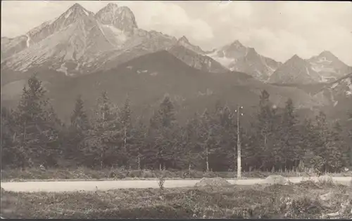 AK Vysoké Tatry Panoráma Tatler od tatr. Kotliny, incurvée