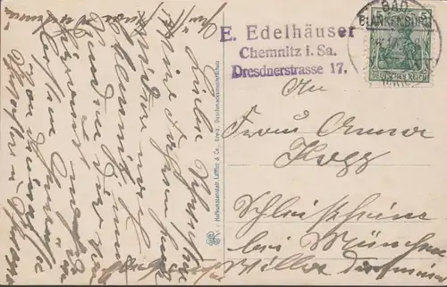 AK Schwarzatal Griesbachfelsen, gelaufen 1913