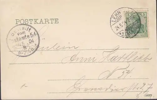 AK Gruss aus Lehnitz Restaurant und Logirhaus Zum Seelöwen, gelaufen 1904