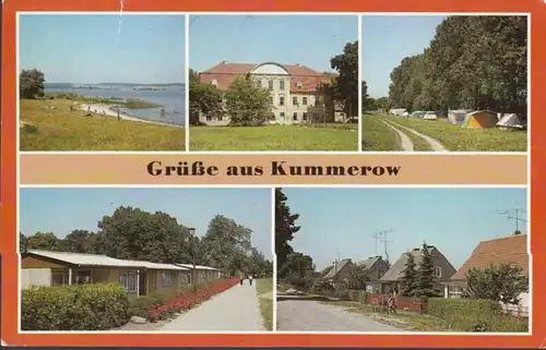 AK Kummerow Multi-image Lac Château Camping, incurvé