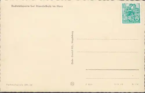 AK Bodetalsperre bei Mandelholz, ungelaufen