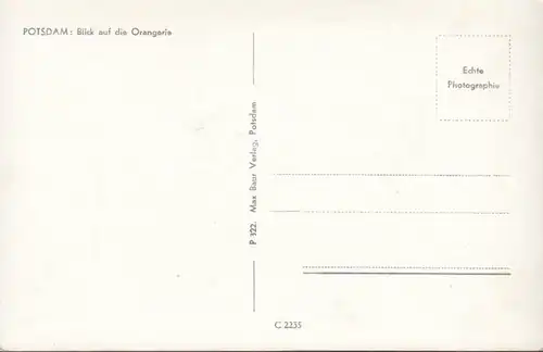 AK Potsdam Blick auf die Orangerie, ungelaufen