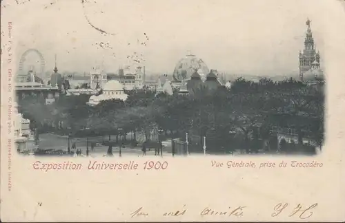 CPA Exposition Universelle 1900 Vue Générale prise du Trocadéro, circulé 1900