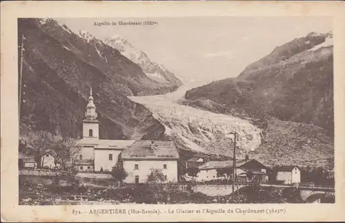 CPA Argentiere Le glacier et l'Aiguille du Chardonnet, non circulé