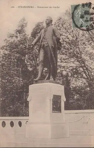 CPA Strasbourg Monument de Goethe, circulé 1918