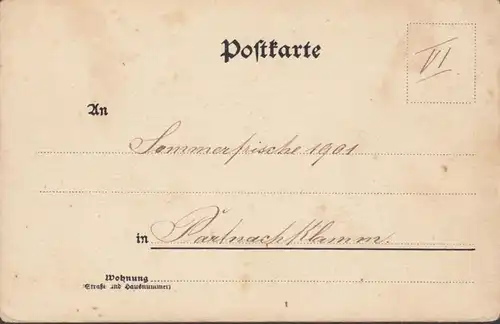 AK Gris de la partnocart, incurvée, daté 1901