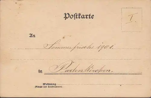 AK Partenkirchen mit Wttersteingebirge, ungelaufen, datiert 1901