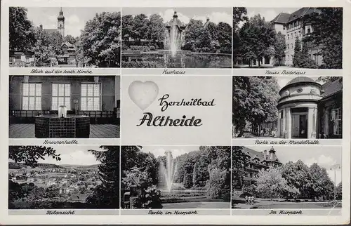 AK Herzheilbad Altheide Mehrbild Kirche Kurhaus Badehaus, gelaufen 1939