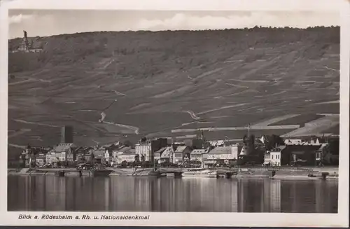 AK Blick auf Rüdesheim und Nationaldenkmal, gelaufen 193?