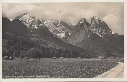 AK Gruss aus Garmisch-Partenkirchen, gelaufen 1933