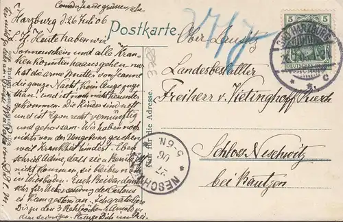 AK Bad Harzburg Blick vom Burgberg nach dem Brocken und der Sennhütte, gelaufen 1906
