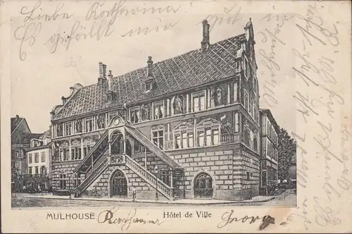 CPA Mulhouse Hôtel de Ville, circulé 1905