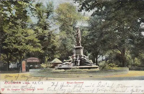CPA Colmar Bruat-Denkmal, circulé 1903