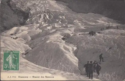 CPA Chamonix Glacier des Bossons, circulé 1913