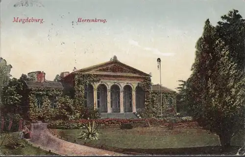 AK Magdeburg Herrenkrug, gelaufen 1917