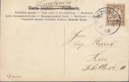 AK Prosit Neujahr, gelaufen 1906