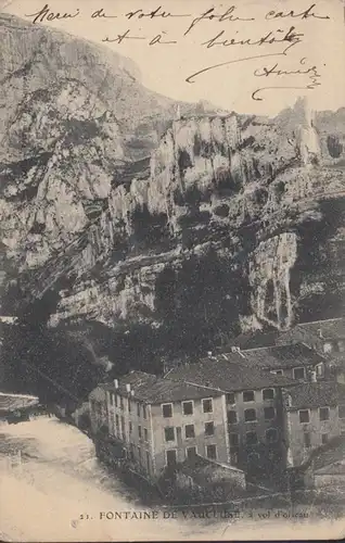 CPA Fontaine-de-Vaucluse à vol d'oiseau, circulé 1905