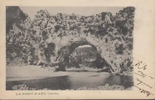 CPA Ardèche Le Pont d'Arc, circulé 1903